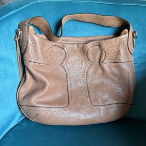 Tory Burch Big T Camel Tote